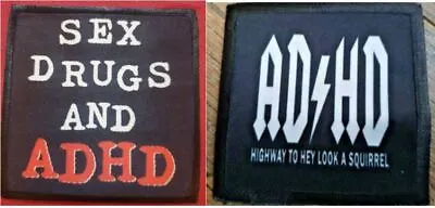 Buy Sex Drugs & Adhd  Acdc Style Funny Biker Battle Jacket Metal Sew / Iron On Patch • 9.99£