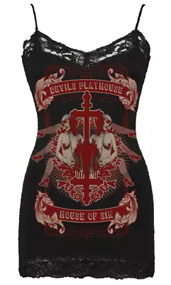 Buy Se7en Deadly House Of Sin 20s Flapper Pinup Goth Punk Camisole Tank Top 2039-C • 28.92£