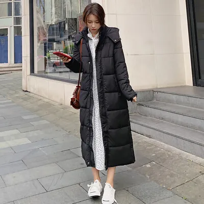 Buy Women's Winter Long Parka Quilted Knee Coat Hooded Ladies Warm Padded Jacket • 26.99£