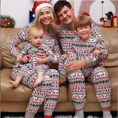 Buy Family Christmas Pyjamas Sleepwear Adult Kids Baby Xmas Casual PJs Set UK Stock • 7.24£