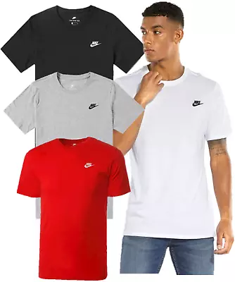 Buy Nike Mens T-Shirt NSW Embroidered Logo Tee Cotton T-Shirt Running Tee • 14.99£