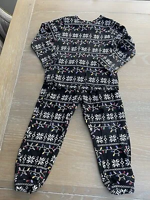 Buy In The Style Christmas Pyjamas Lights Black Age 3-4 • 1£