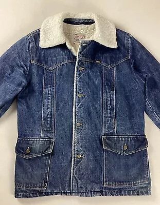 Buy Vintage Lee Storm Rider Denim Rancher Coat Chore Coat Made In USA Size M • 48.99£