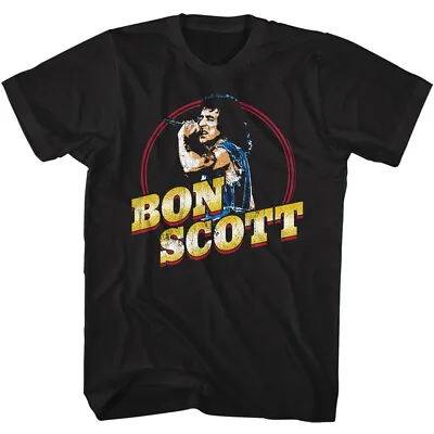 Buy ACDC Bon Scott Circle Photo Gold Name Men's T Shirt Rock Music Concert Merch • 42.79£