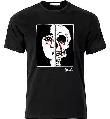 Buy Death Skull Assassin Based On Kill Bill Hand Drawn Printed T Shirt Black • 28.49£