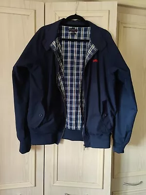 Buy Kickers Mens Size Large Navy Blue Jacket / Windbreaker With Check Lining • 12£