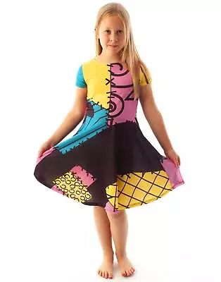 Buy Disney The Nightmare Before Christmas Yellow Short Sleeve Skater Dress (Girls) • 19.99£