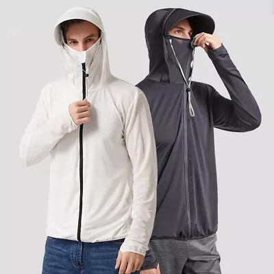 Buy UPF50+ Men's Long Sleeve Sun/UV Skin Protection T-Shirts Outdoor Fishing Hoodies • 16.68£