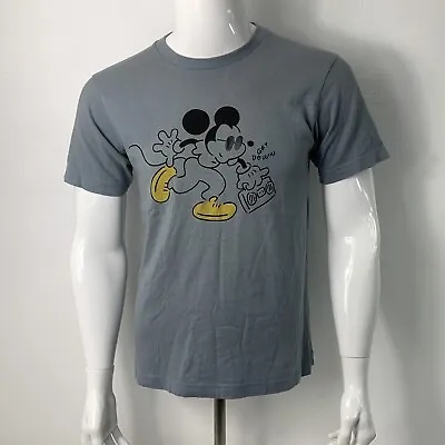 Buy Disney Mickey Mouse T-Shirt Size S Grey Short Sleeve Retro Graphic Print Rare • 11.69£