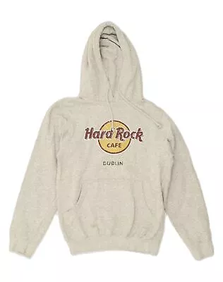 Buy HARD ROCK CAFE Mens Dublin Graphic Hoodie Jumper Medium Grey Cotton AF08 • 20.27£