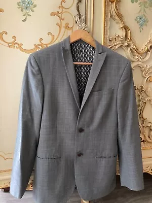Buy Red Herring Boys Check Grey Suit  Jacket Wool Mix Work/ Wedding36S • 2.99£