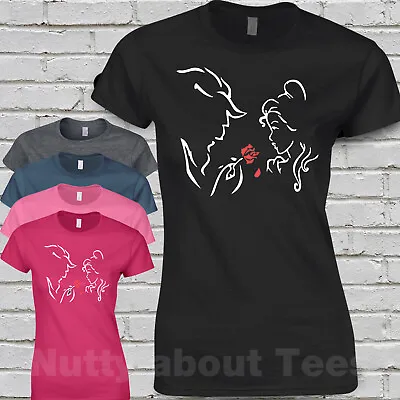 Buy Beauty And The Beast Inspired  Fitted Ladies T Shirt Girls SMALL -2XL • 9.99£