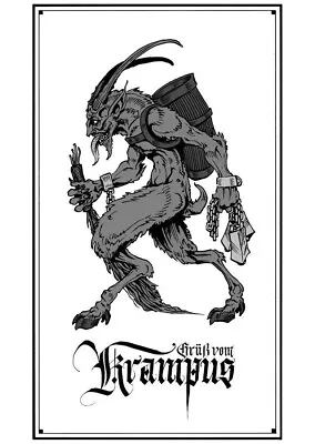 Buy Krampus Demons Goat Witch Satan - Sticky Poster Top T-shirt Magnet Keychain • 8.74£