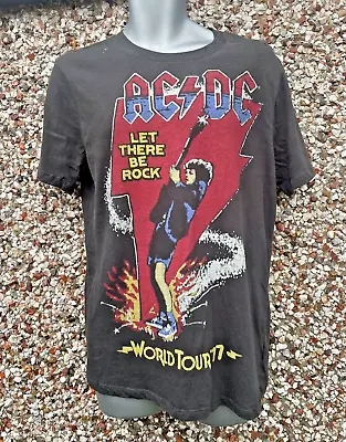 Buy AC/DC ACDC Let There Be Rock Black Vintage Retro Look T-Shirt Tee Size Medium • 16.99£