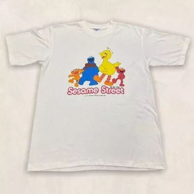 Buy Vintage 90s USA Sesame Street Tv Show Cartoon Graphic White T-shirt • 40£