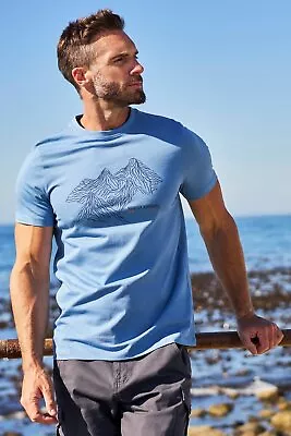 Buy Mountain Warehouse Men's Tonal Organic Cotton T-Shirt Casual Summer Outdoor Tee • 16.99£