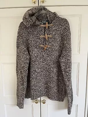 Buy Polo Ralph Lauren Men's Brown Toggle Knit FISHERMAN'S Hoodie Sweater : Size XL • 79£