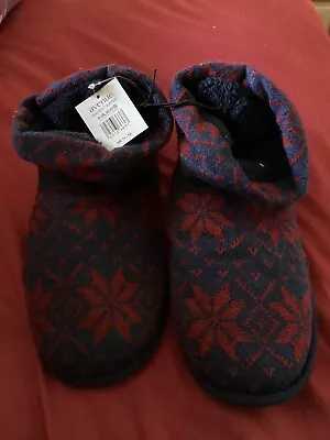Buy Mens Size 11/12 Navy/Red Slipper Boots • 5£