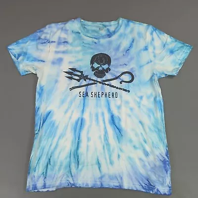 Buy Sea Shepherd Shirt Mens Extra Small Blue Tie Dye Skull Whale Ship Graphic Tee  • 10.11£