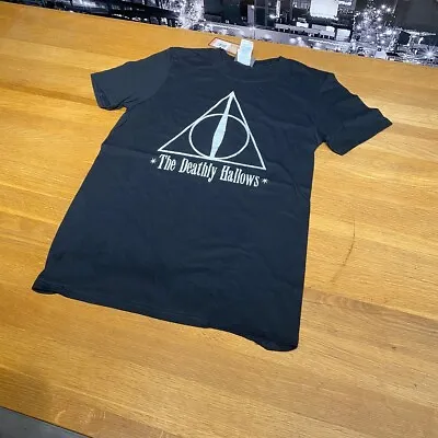 Buy Harry Potter T-Shirt Deathly Hallows Black Small S • 5.75£