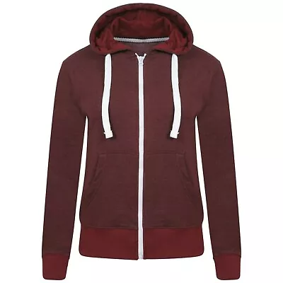 Buy Ladies Womens Plain Zip Up Hoodie Sweatshirt Fleece Jacket Hooded Top • 6.99£