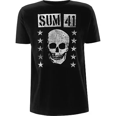 Buy SUM 41 - Unisex T- Shirt - Grinning Skull -  Black Cotton • 16.99£