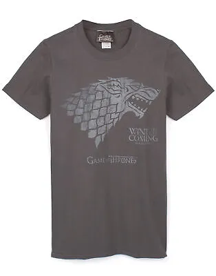 Buy Game Of Thrones T Shirt Mens Stark Direwolf Charcoal Short Sleeve Top • 14.99£