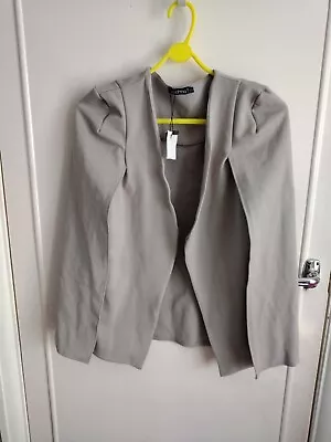 Buy Boohoo New Ladies Brown Cape Sleeve Open Front Smart Office Blazer Jacket Uk 8 • 11.99£