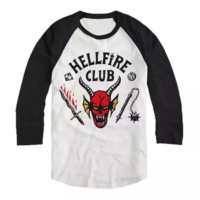 Buy Stranger Things Hellfire Club Raglan Long Sleeve T-Shirt Jumper Sweater - Unisex • 12.95£