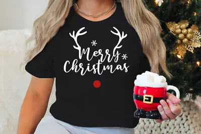 Buy Merry Christmas T-shirt, Christmas Sweatshirt, Christmas Xmas Jumper, Reindeer 1 • 9.69£