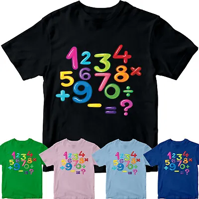 Buy Numbers Day Maths Symbols Teacher Childrens School Fun Gift Kids T-Shirts #DNE • 9.99£