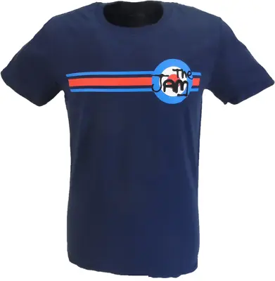 Buy Mens Navy Blue Official The Jam Stripe And Target T Shirt • 16.99£