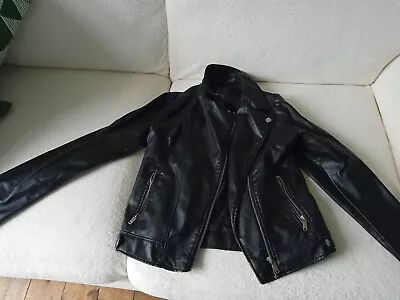 Buy Leather Look Biker Jacket. Great Condition  • 0.99£