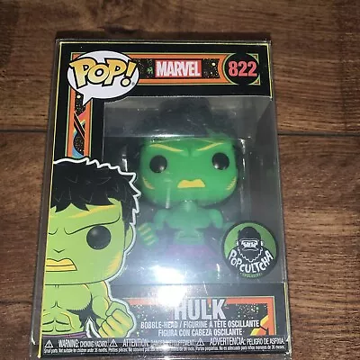 Buy Funko Pop Marvel Black Light Hulk #822 Popcultcha Exclusive In Protector • 3.70£