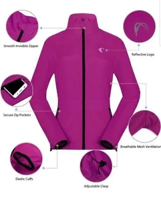 Buy Jacket Water Wind Resistant Very Lightweight Ladies Activewear Small • 17£
