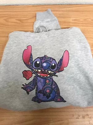 Buy Disney Store Beauty And The Beast Stitch Crashes Hooded Sweat Shirt XL Grey • 30£