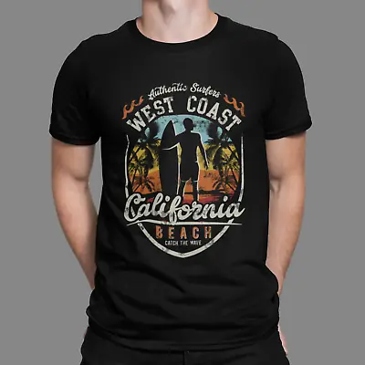 Buy Men's West Coast T-shirt Retro Printed Funny Surfing Style Design • 9.95£