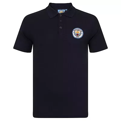 Buy Manchester City Mens Polo Shirt Crest OFFICIAL Football Gift • 16.99£