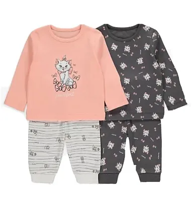 Buy 🩷 Bnwt Girls Disney Aristocats Marie Cat Pk 2 Pyjamas Pjs Age 9-12 Mths Pink  • 12.99£