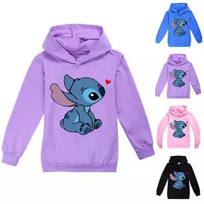 Buy Disney Lilo And Stitch Hoodie Jumper Tops Casual Long Sleeve Top Sweatshirt Gift • 10.19£