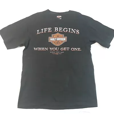 Buy Men's Beartooth HARLEY-DAVIDSON T-Shirt Size M Life Begins When You Get One USA • 14.38£