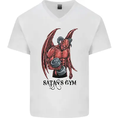 Buy Satans Gym Bodybuilding Training Top Mens V-Neck Cotton T-Shirt • 9.99£