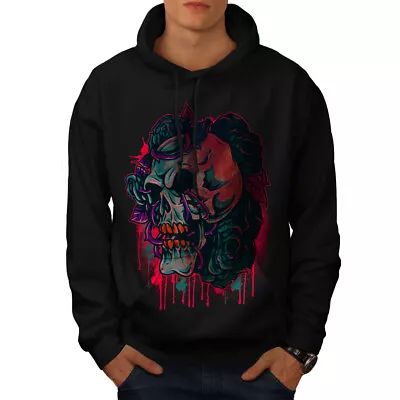 Buy Wellcoda Death Metal Biker Mens Hoodie, Concert Casual Hooded Sweatshirt • 25.99£