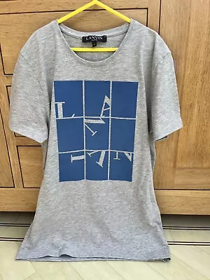 Buy Lanvin Small T Shirt Grey Authentic Pristine Designer Motif Casual Beach Holiday • 15£