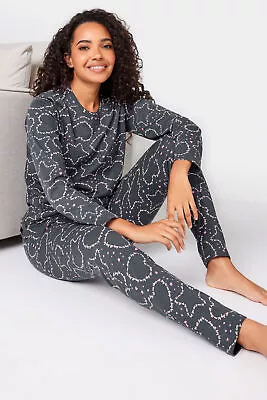 Buy M&Co Cotton 'Sleep All Day' Scripted Heart Print Pyjama Set • 29.99£