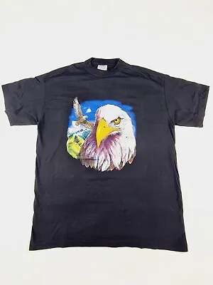 Buy Blue Dune Mens T-shirt XLarge | Eagle Print Black Styled In America Vintage • 14.99£