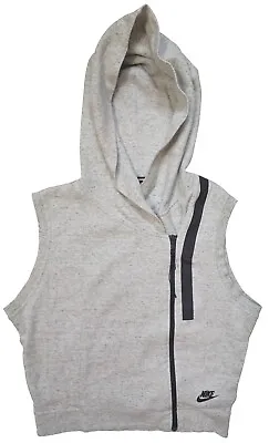 Buy Nike Tech Fleece Hoodie Women's Gray Sleeveless Full Zip Vest Size M 689067-121 • 30.22£