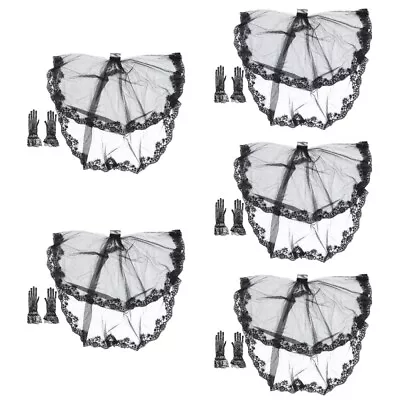 Buy  5 Sets Women Veil Halloween Party Accessories Girl Shawl Style Bride • 54.28£