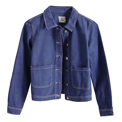 Buy TU Cotton Twill Utility Chore Jacket Patch Pockets Button Front With Collar • 16.95£