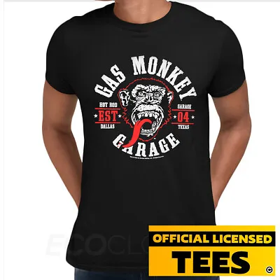 Buy Gas Monkey Garage Round Seal Licensed Fast And Loud Original Black Men T-shirt • 14.99£
